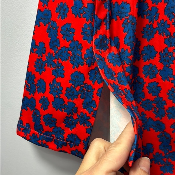 J. Lindberg Red and Blue Mini Pencil Skirt for Casual Occasions - Picture 6 of 10